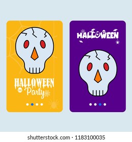 Happy Halloween invitation design with skull vector