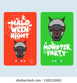 Happy Halloween invitation design with skull vector