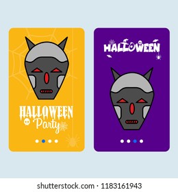 Happy Halloween invitation design with skull vector