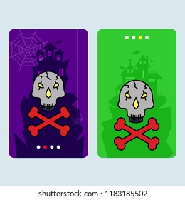 Happy Halloween invitation design with skull vector