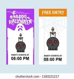 Happy Halloween invitation design with skull vector