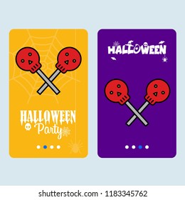 Happy Halloween invitation design with skull vector