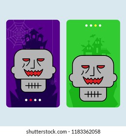 Happy Halloween invitation design with skull vector