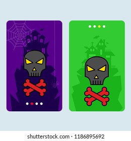 Happy Halloween invitation design with skull vector