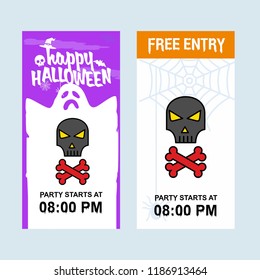 Happy Halloween invitation design with skull vector