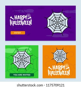 Happy Halloween invitation design with spider vector