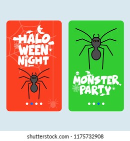 Happy Halloween invitation design with spider vector