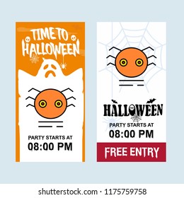 Happy Halloween invitation design with spider vector