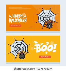 Happy Halloween invitation design with spider vector