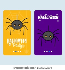 Happy Halloween invitation design with spider vector