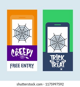 Happy Halloween invitation design with spider vector