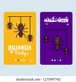Happy Halloween invitation design with spider vector