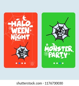 Happy Halloween invitation design with spider vector