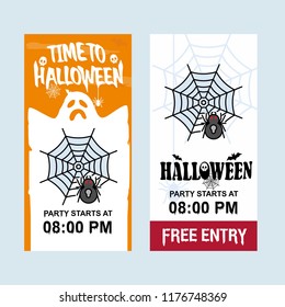 Happy Halloween invitation design with spider vector