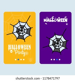 Happy Halloween invitation design with spider vector