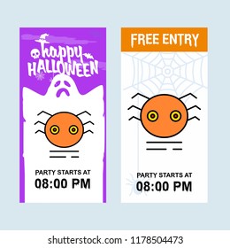 Happy Halloween invitation design with spider vector