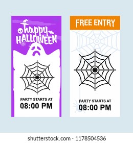 Happy Halloween invitation design with spider vector