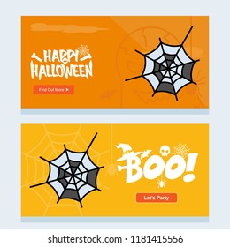 Happy Halloween invitation design with spider vector
