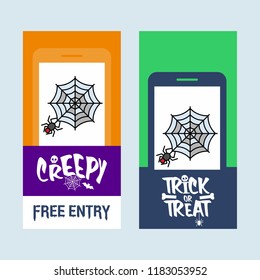 Happy Halloween invitation design with spider vector