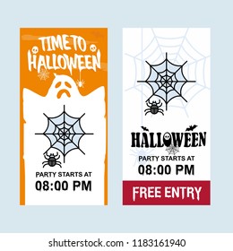 Happy Halloween invitation design with spider vector