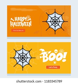 Happy Halloween invitation design with spider vector