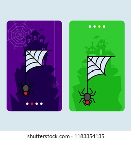 Happy Halloween invitation design with spider vector