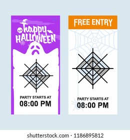 Happy Halloween invitation design with spider vector