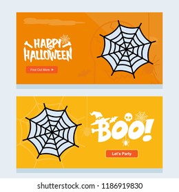 Happy Halloween invitation design with spider vector