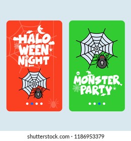 Happy Halloween invitation design with spider vector