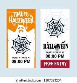 Happy Halloween invitation design with spider vector