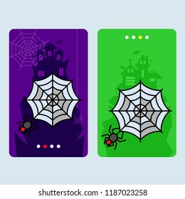 Happy Halloween invitation design with spider vector
