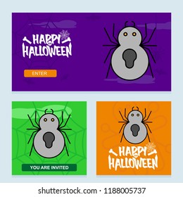Happy Halloween invitation design with spider vector