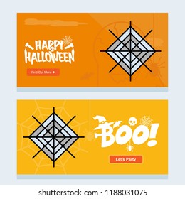 Happy Halloween invitation design with spider vector