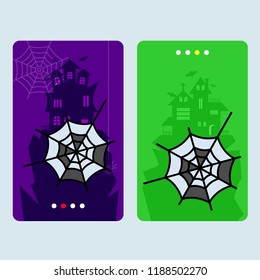 Happy Halloween invitation design with spider vector