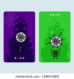 Happy Halloween invitation design with spider vector