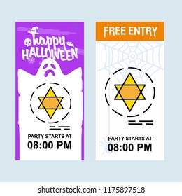 Happy Halloween invitation design with star vector