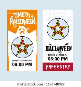 Happy Halloween invitation design with star vector