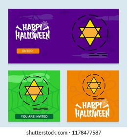 Happy Halloween invitation design with star vector