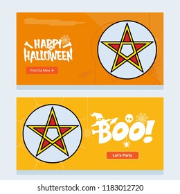 Happy Halloween invitation design with star vector