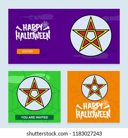 Happy Halloween invitation design with star vector