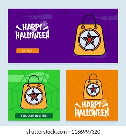 Happy Halloween invitation design with star vector