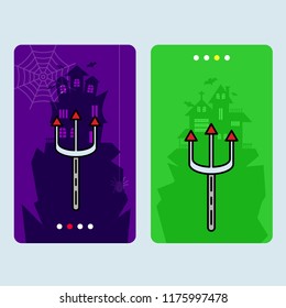 Happy Halloween invitation design with trident vector