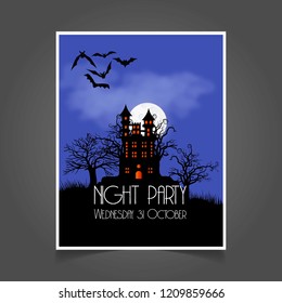 Happy Halloween invitation design with typography vector 
