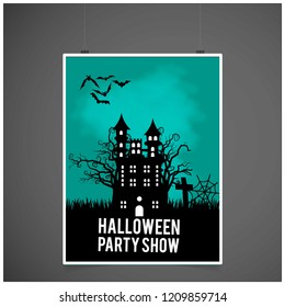 Happy Halloween invitation design with typography vector 
