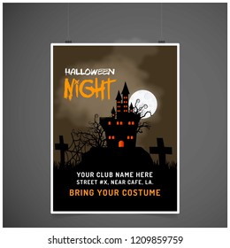 Happy Halloween invitation design with typography vector 