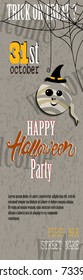 Happy halloween invite background. Vector illustration.
