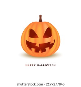 Happy Halloween isolated Spooky glowing pumpkin background vector illustration