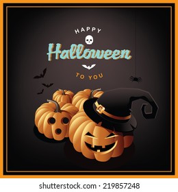 Happy Halloween jack o lanterns design EPS 10 vector