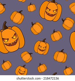 Happy halloween jack pumpkin seamless pattern