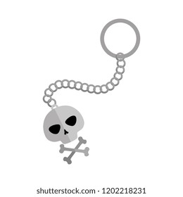 happy halloween keychain with skull